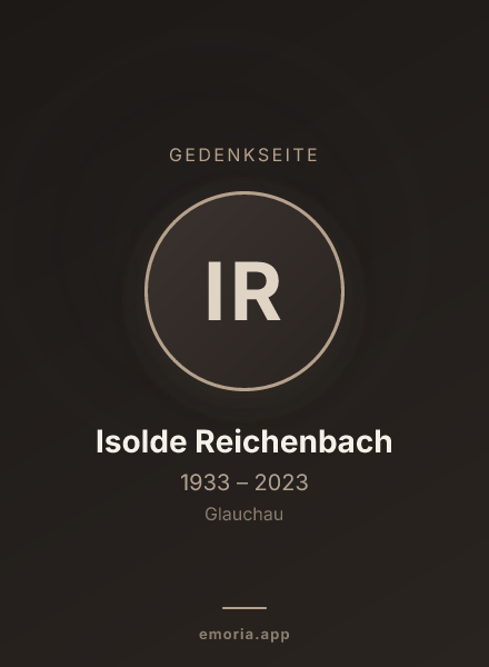 Gedenkportrait von Isolde Reichenbach