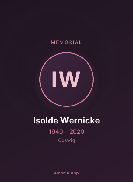 Memorial portrait of Isolde Wernicke