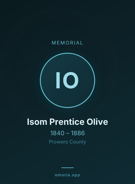 Memorial portrait of Isom Prentice Olive