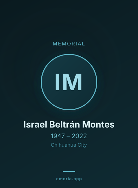 Memorial portrait of Israel Beltrán Montes