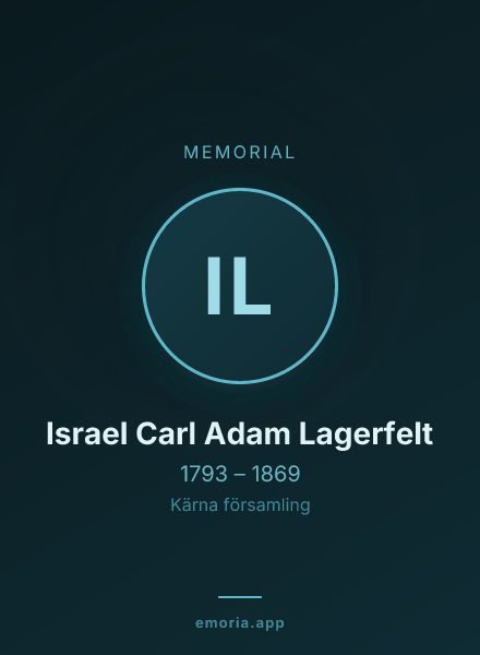 Memorial portrait of Israel Carl Adam Lagerfelt