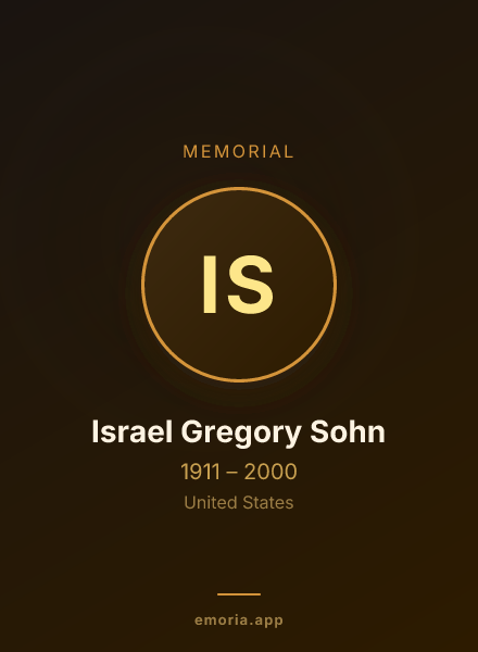 Memorial portrait of Israel Gregory Sohn