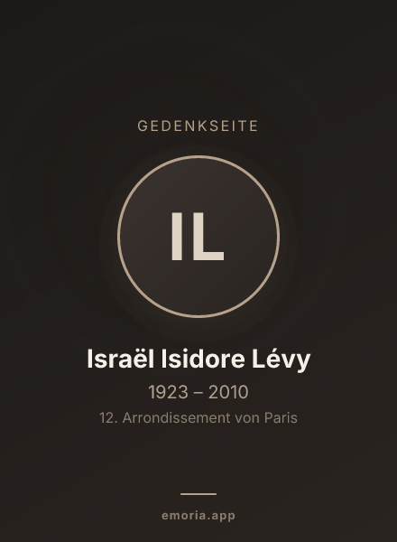 Gedenkportrait von Israël Isidore Lévy