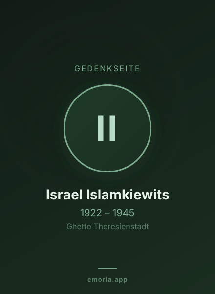 Gedenkportrait von Israel Islamkiewits