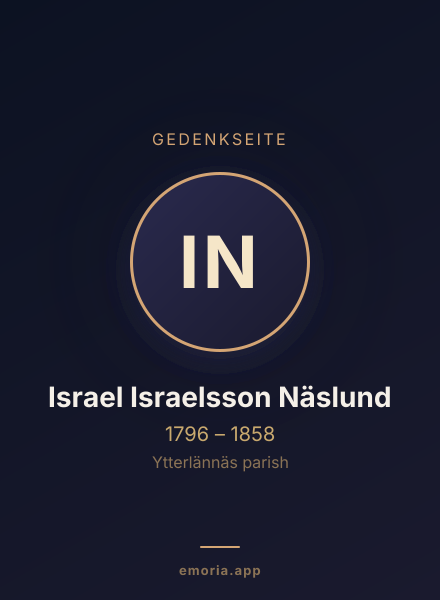 Gedenkportrait von Israel Israelsson Näslund