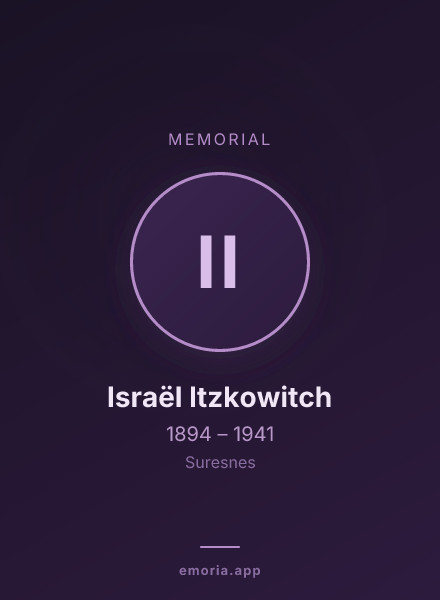 Memorial portrait of Israël Itzkowitch