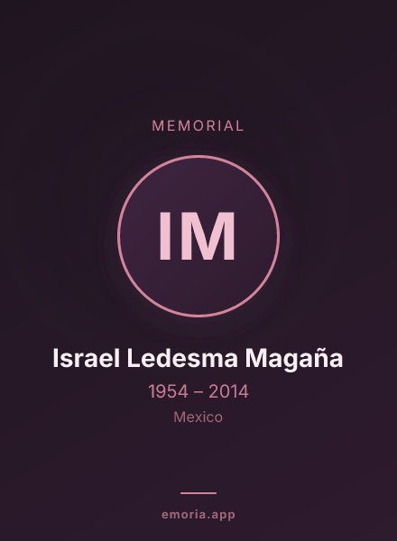 Memorial portrait of Israel Ledesma Magaña