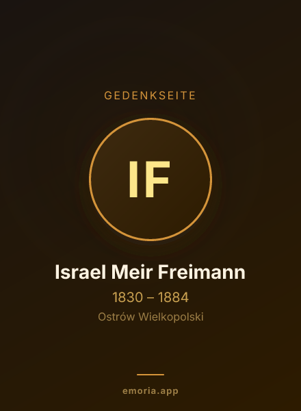 Gedenkportrait von Israel Meir Freimann