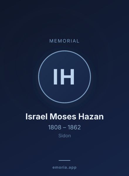 Memorial portrait of Israel Moses Hazan