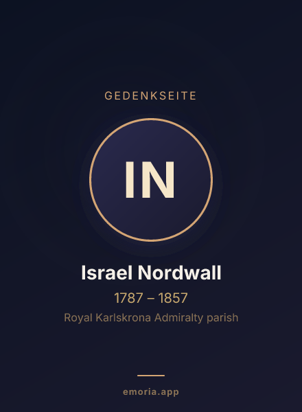 Gedenkportrait von Israel Nordwall