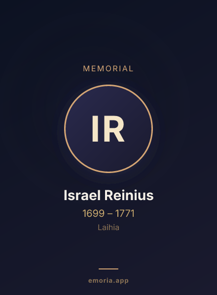 Memorial portrait of Israel Reinius