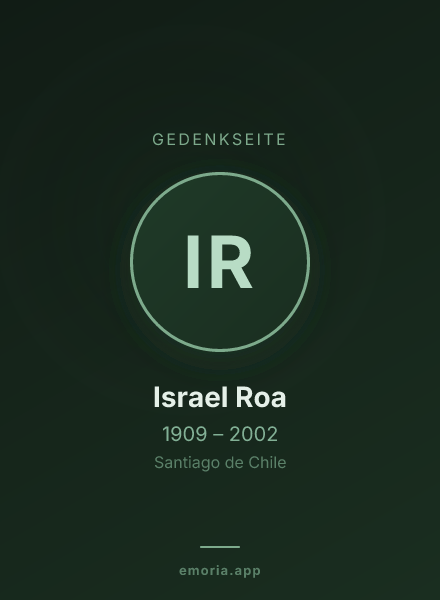 Gedenkportrait von Israel Roa