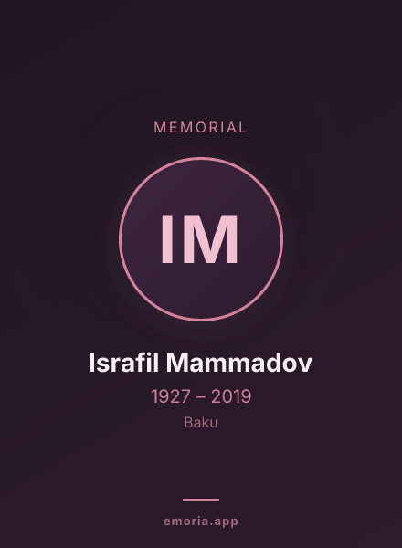 Memorial portrait of Israfil Mammadov