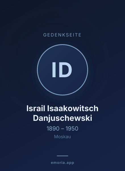 Gedenkportrait von Israil Isaakowitsch Danjuschewski