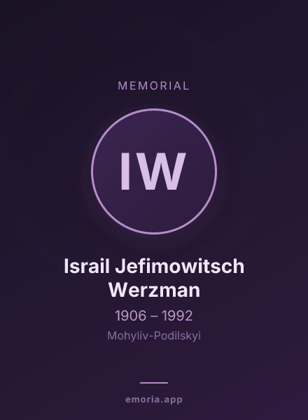 Memorial portrait of Israil Jefimowitsch Werzman
