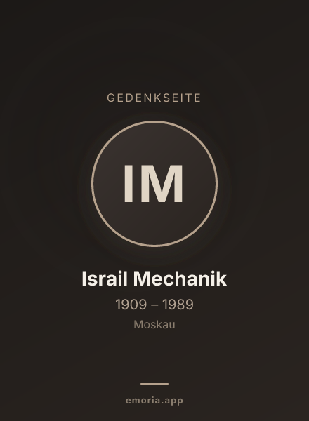 Gedenkportrait von Israil Mechanik