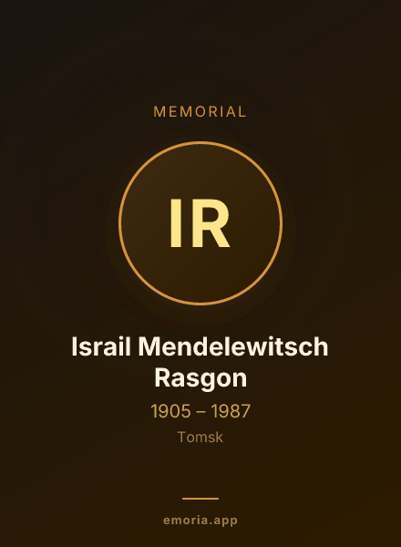 Memorial portrait of Israil Mendelewitsch Rasgon