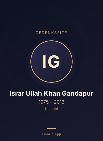 Gedenkportrait von Israr Ullah Khan Gandapur