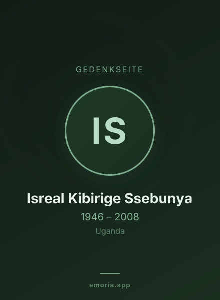 Gedenkportrait von Isreal Kibirige Ssebunya