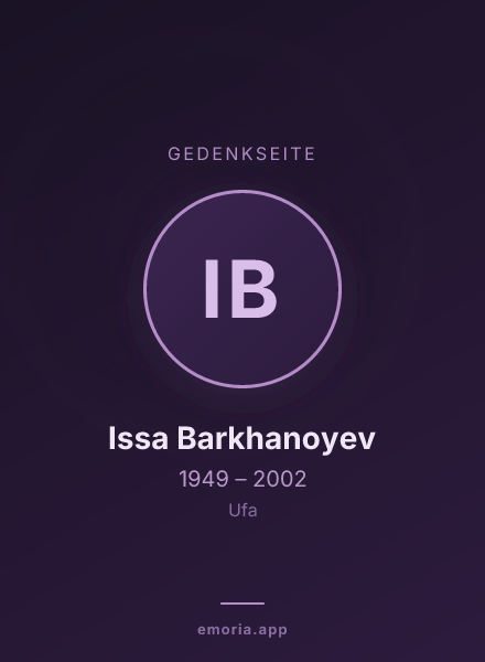 Gedenkportrait von Issa Barkhanoyev