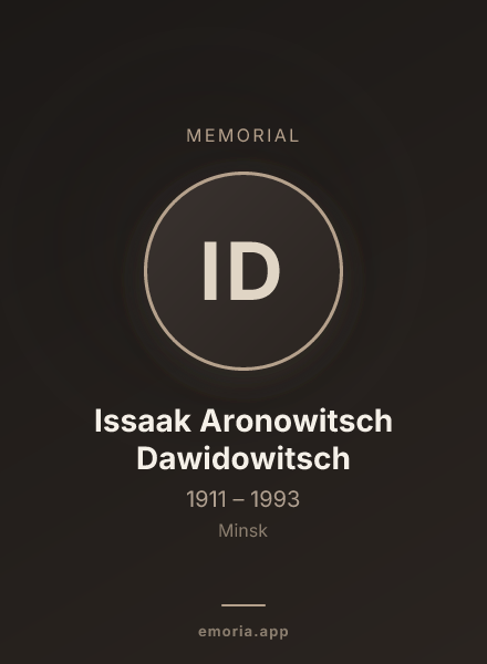 Memorial portrait of Issaak Aronowitsch Dawidowitsch
