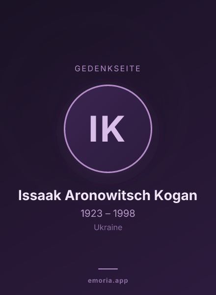 Gedenkportrait von Issaak Aronowitsch Kogan
