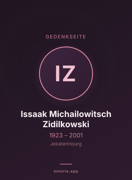 Gedenkportrait von Issaak Michailowitsch Zidilkowski