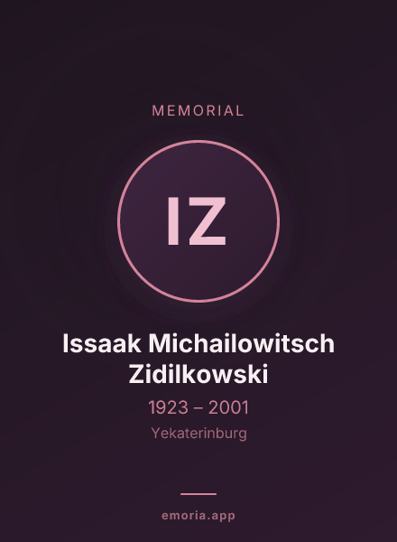 Memorial portrait of Issaak Michailowitsch Zidilkowski