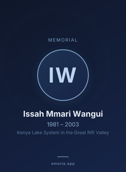 Memorial portrait of Issah Mmari Wangui