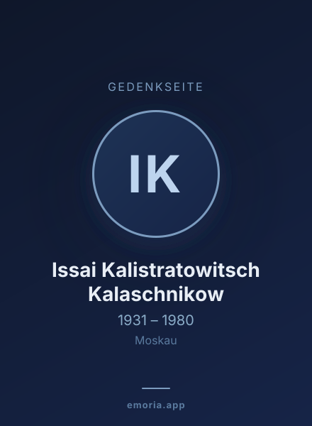 Gedenkportrait von Issai Kalistratowitsch Kalaschnikow