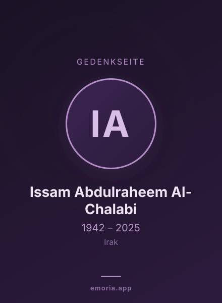 Gedenkportrait von Issam Abdulraheem Al-Chalabi