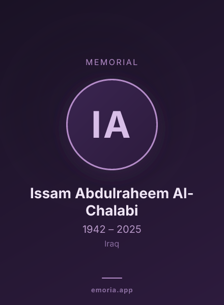 Memorial portrait of Issam Abdulraheem Al-Chalabi