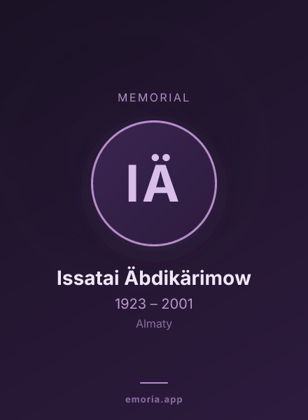 Memorial portrait of Issatai Äbdikärimow