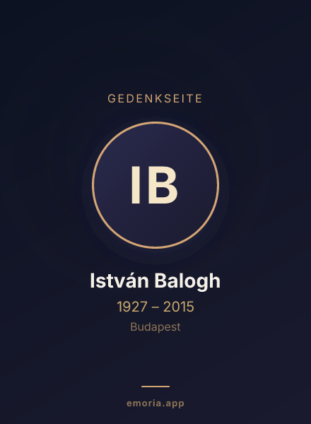 Gedenkportrait von István Balogh