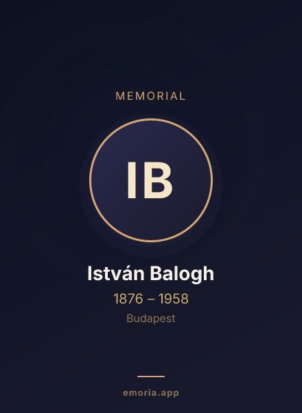 Memorial portrait of István Balogh