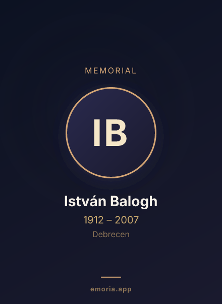 Memorial portrait of István Balogh