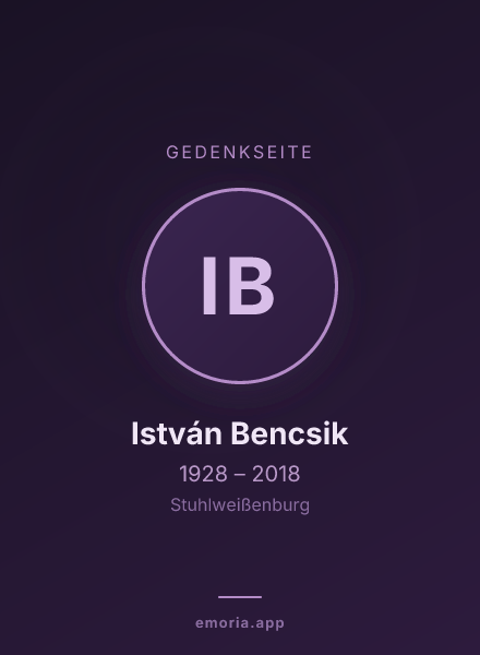 Gedenkportrait von István Bencsik
