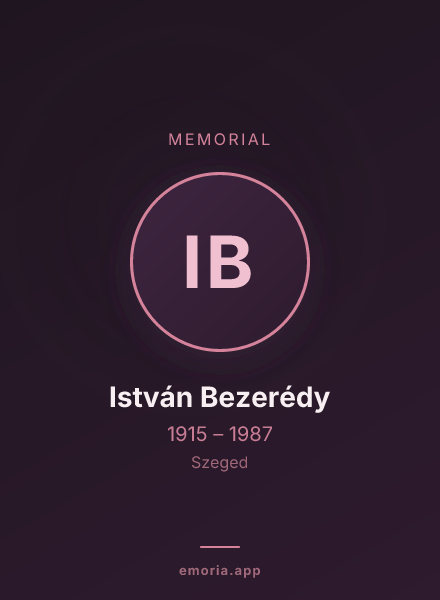 Memorial portrait of István Bezerédy