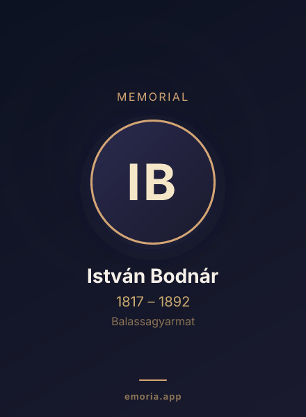 Memorial portrait of István Bodnár