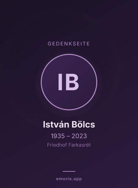 Gedenkportrait von István Bölcs