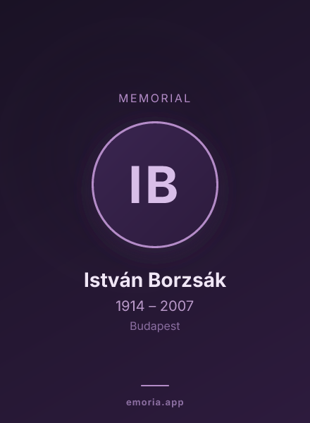 Memorial portrait of István Borzsák