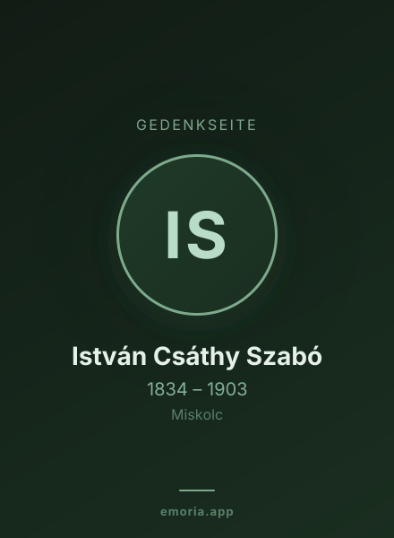 Gedenkportrait von István Csáthy Szabó