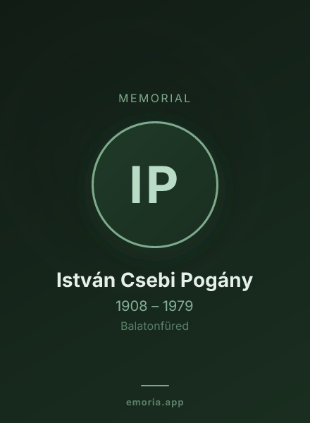 Memorial portrait of István Csebi Pogány