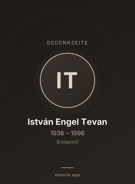 Gedenkportrait von István Engel Tevan