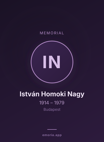 Memorial portrait of István Homoki Nagy