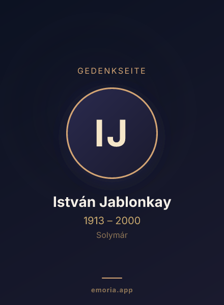 Gedenkportrait von István Jablonkay