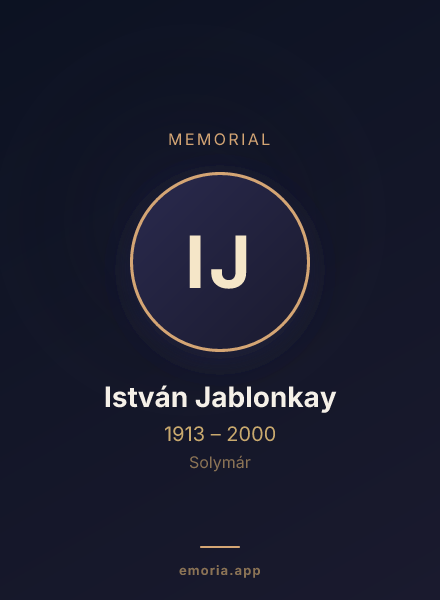 Memorial portrait of István Jablonkay