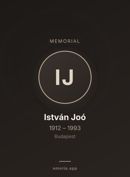 Memorial portrait of István Joó