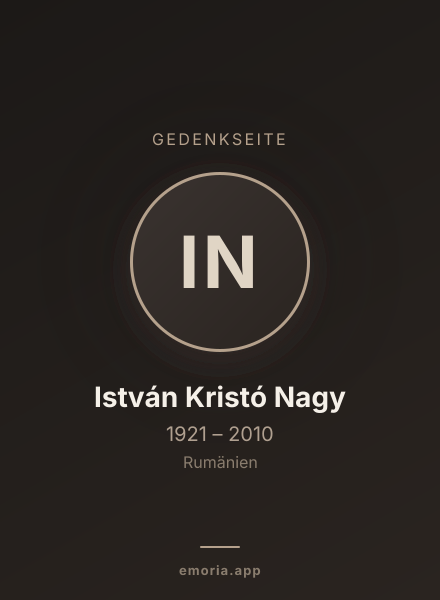 Gedenkportrait von István Kristó Nagy