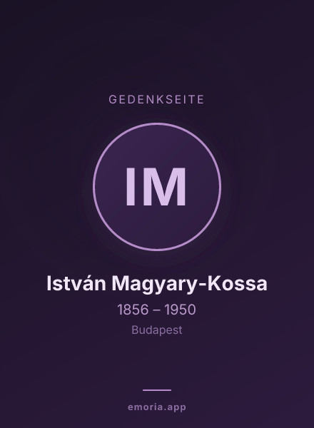 Gedenkportrait von István Magyary-Kossa